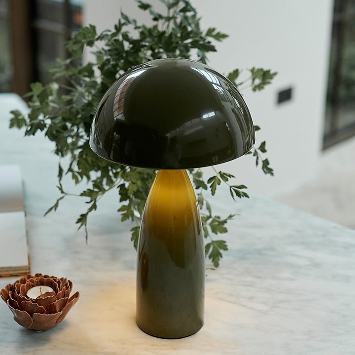 Used Olive Metal Table Lamp – Rewired & Tested