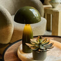 Used Olive Metal Table Lamp – Rewired & Tested