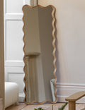 Second-Hand Wavy Oak Leaner Mirror