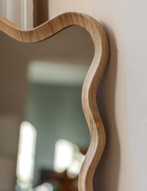 Second-Hand Wavy Oak Leaner Mirror